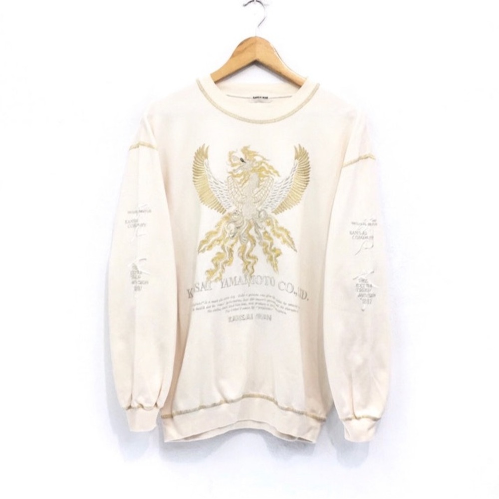 Kansai Man by Kansai Yamamoto cream crewneck sweatshirt